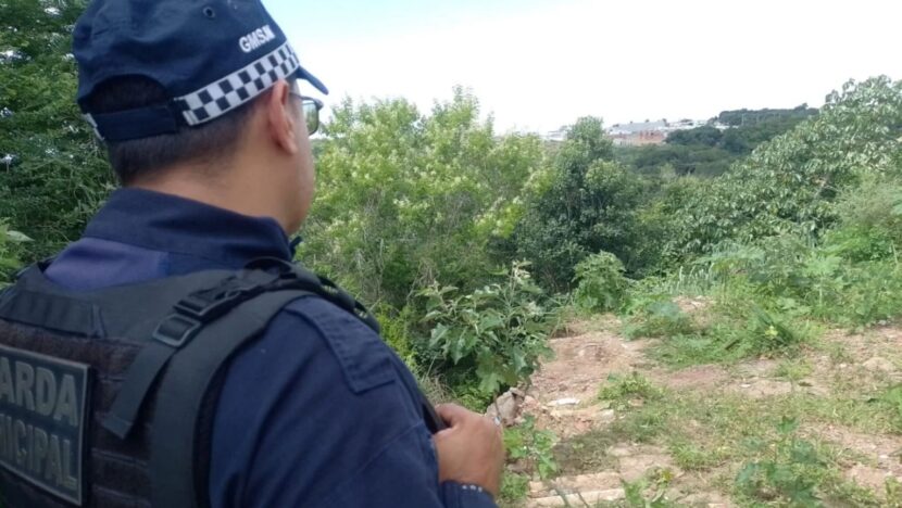 Área no Bosque das Colinas, onde corpo foi encontrado em cratera na Grande Natal Foto: Reprodução/Tv Ponta Negra