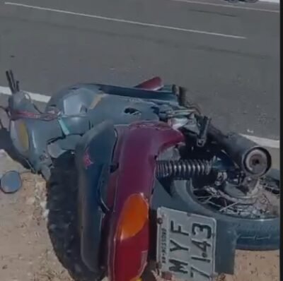 Mulher de 53 anos morre após grave acidente de moto na RN-013, em Tibau
