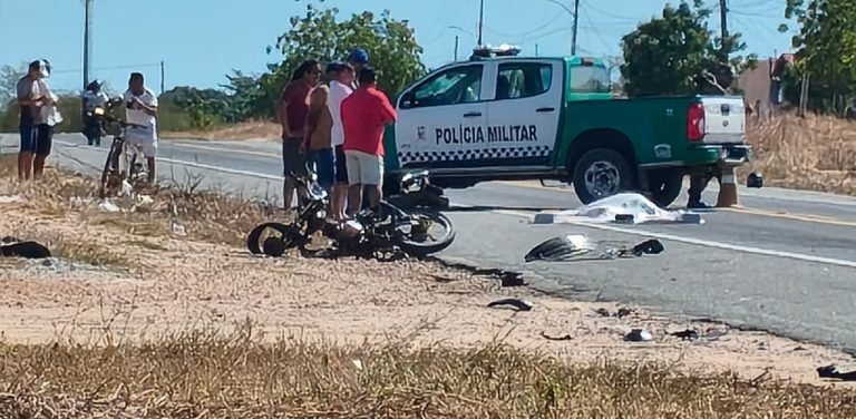 Tragédia na zona rural: Idoso morre na BR-110 após moto ser colhida por Hilux em Mossoró