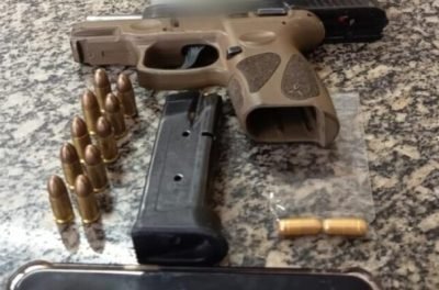 Rocam apreende pistola 9mm de uso restrito durante abordagem no Aeroporto em Mossoró
