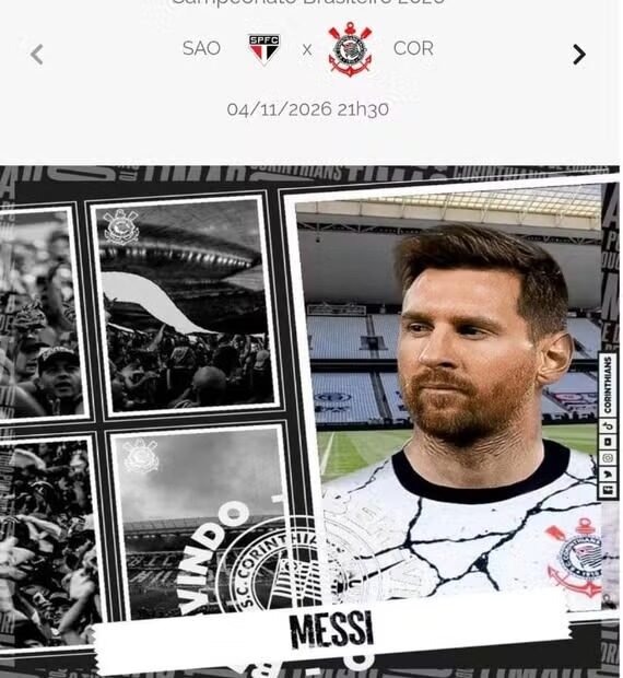 Site do Corinthians é alvo de ataque hacker e ‘anuncia’ a contratação de Lionel Messi